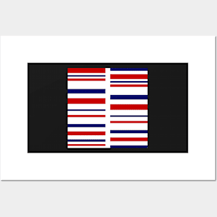 Red and blue stripes on white Posters and Art